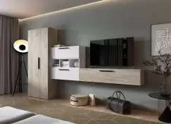 Living Pati 005 - Mobila Sufragerie Stejar + Alb imagine