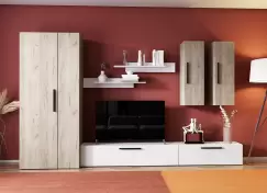 Living Pati 021 - Mobila Sufragerie Stejar + Alb imagine