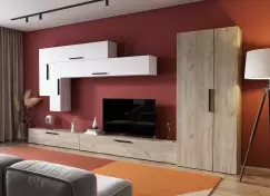 Living Pati 029 - Mobila Sufragerie Stejar + Alb imagine