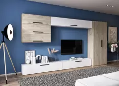 Living Pati 032 - Mobila Sufragerie Alba + Stejar imagine