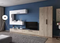 Living Pati 035 - Mobila Sufragerie Alba + Stejar imagine