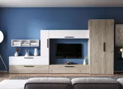 Living Pati 044 - Mobila Sufragerie Stejar + Alb imagine