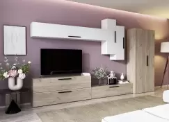 Living Pati 047 - Mobila Sufragerie Stejar + Alb imagine