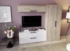 Living Pati 053 - Mobila Sufragerie Stejar + Alb imagine