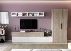 Living Pati 056 - Mobila Sufragerie Stejar + Alb imagine