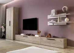 Living Pati 059 - Mobila Sufragerie Stejar + Alb imagine