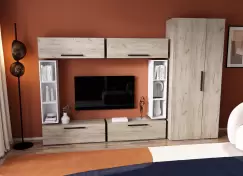 Living Pati 067 - Mobila Sufragerie Stejar + Alb imagine