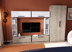 Living Pati 068 - Mobila Sufragerie Stejar + Alb imagine