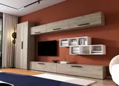 Living Pati 070 - Mobila Sufragerie Stejar + Alb imagine