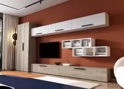 Living Pati 071 - Mobila Sufragerie Stejar + Alb imagine