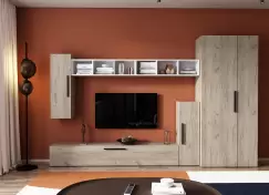 Living Pati 073 - Mobila Sufragerie Stejar + Alb imagine