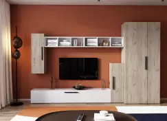 Living Pati 074 - Mobila Sufragerie Stejar + Alb imagine