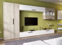 Living Pati 077 - Mobila Sufragerie Stejar + Alb imagine