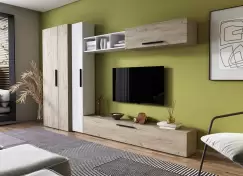 Living Pati 080 - Mobila Sufragerie Stejar + Alb imagine