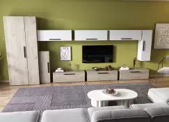 Living Pati 083 - Mobila Sufragerie Stejar + Alb imagine