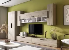 Living Pati 085 - Mobila Sufragerie Stejar + Alb imagine