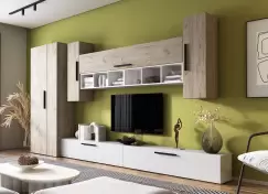 Living Pati 086 - Mobila Sufragerie Stejar + Alb imagine