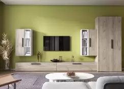 Living Pati 088 - Mobila Sufragerie Stejar + Alb imagine