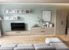 Living Pati 097 - Mobila Sufragerie Alba + Stejar imagine