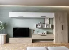 Living Pati 104 - Mobila Sufragerie Stejar + Alb imagine