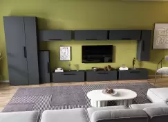 Living Pati 138 - Mobila Sufragerie Gri Antracit imagine