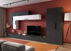 Living Pati 151 - Mobila Sufragerie Gri Antracit + Alb imagine