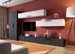 Living Pati 159 - Mobila Sufragerie Gri Antracit + Alb imagine