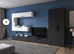 Living Pati 171 - Mobila Sufragerie Gri Antracit + Alb imagine