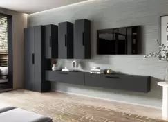 Living Pati 190 - Mobila Sufragerie Gri Antracit imagine