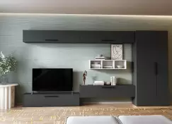 Living Pati 200 - Mobila Sufragerie Gri Antracit + Alb imagine