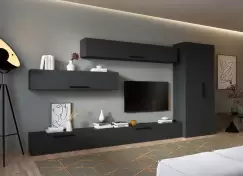 Living Pati 204 - Mobila Sufragerie Gri Antracit imagine