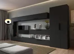 Living Pati 214 - Mobila Sufragerie Gri Antracit imagine