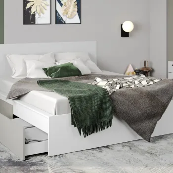 Pat Alb + Casmir optional lada de depozitare 180x200 Fara lada imagine