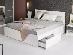 Pat Alb cu lada de depozitare 160x200 Fara lada imagine