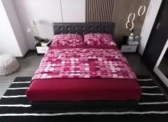 Pat Dormitor Tapitat Negru Ferrara 180x200 imagine