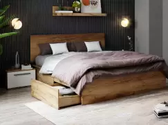 Pat Fox cu lada de depozitare 160x200 2 sertare imagine