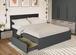 Pat Gri cu lada de depozitare 180x200 Fara lada imagine