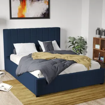 Pat Tapitat Adam cu somiera fixa Albastru - Falcone 80 140x200 imagine