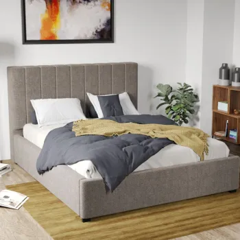 Pat Tapitat Adam cu somiera fixa Bej - Eden 4 180x200 imagine