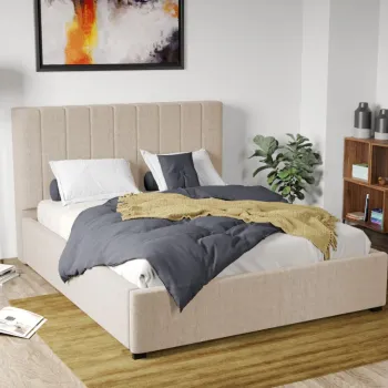 Pat Tapitat Adam cu somiera fixa Bej - Falcone 102 180x200 imagine