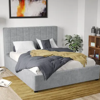 Pat Tapitat Adam cu somiera fixa Gri Deschis - Poso 55 180x200 imagine