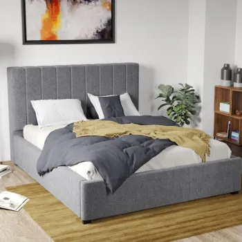 Pat Tapitat Adam cu somiera fixa Gri - Eden 18 140x200 imagine