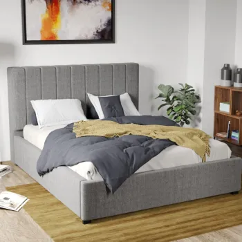 Pat Tapitat Adam cu somiera fixa Gri - Falcone 21 180x200 imagine