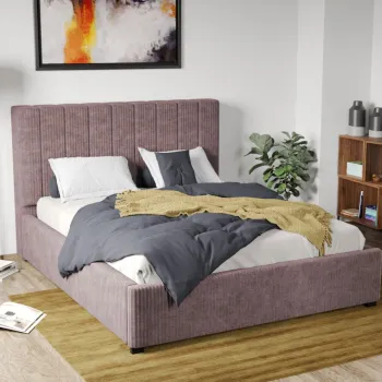 Pat Tapitat Adam cu somiera fixa Roz - Poso 27 180x200 imagine