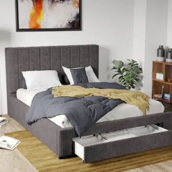 Pat Tapitat Adam cu somiera si sertar Gri - Poso 22 imagine