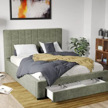 Pat Tapitat Adam cu somiera si sertar Vernil - Poso 47 imagine