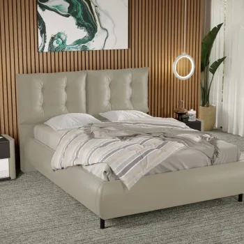 Pat Tapitat Anubis fix cu perne pe spatar Bej - Nube 11 180x200 imagine