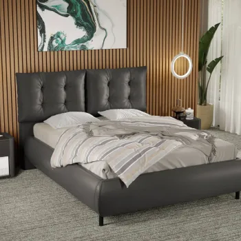 Pat Tapitat Anubis fix cu perne pe spatar Gri inchis - Nube 29 160x200 imagine