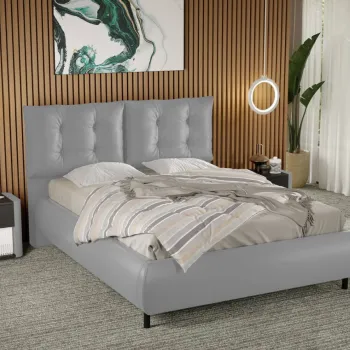 Pat Tapitat Anubis fix cu perne pe spatar Gri - Nube 81 160x200 imagine