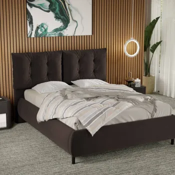 Pat Tapitat Anubis fix cu perne pe spatar Maro - Velluto 6 160x200 imagine